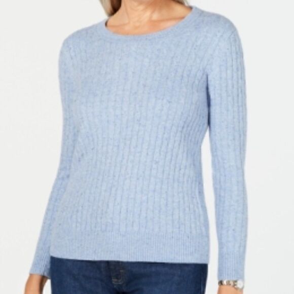 Karen Scott Crewneck Cable-Knit Sweater Sz S - Picture 1 of 11
